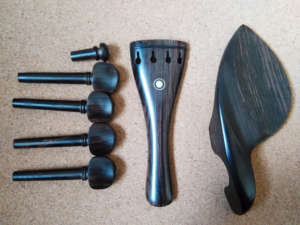 ! Set Ebony VIOLA Parts Including The Chin Rest Pegs Tailpiece for 15 To 16 Inch - Image 4 of 4