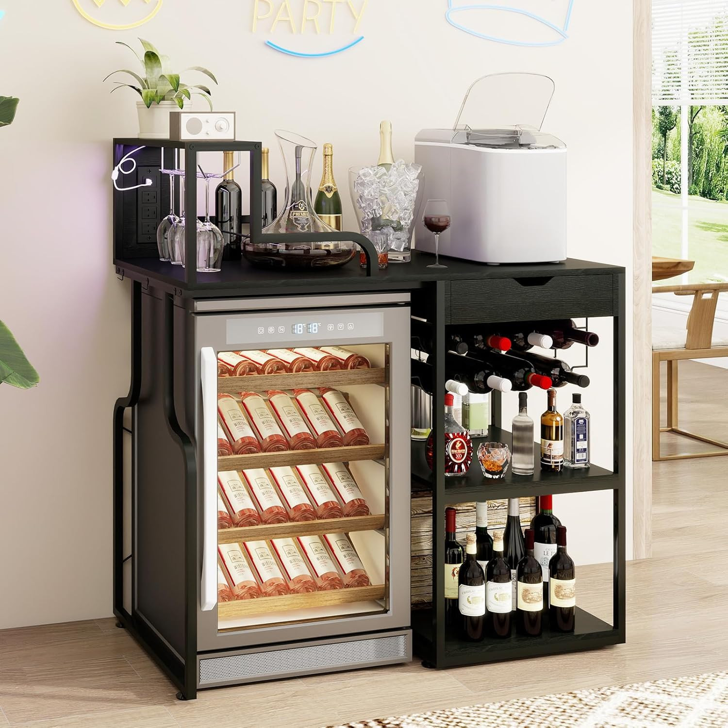 Cabinet W/ Led Glass Holder