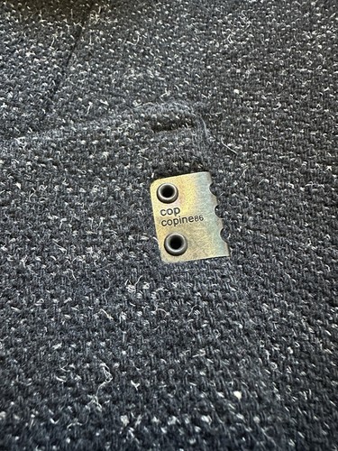Vintage Cop Copine Hooded Wool Blend Coat Jacket Black Salt Pepper Manteau Size  - Bild 7 von 17