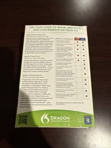 Dragon Naturally Speaking Version 12 Speech Recognition Software Home Edition - Picture 3 of 5