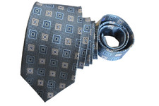 NORDSTROM MEN'S TIE BLUE/GEOMETRIC WIDTH: 3.50" LENGTH: 64"