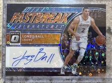 #1/1 Lonzo Ball 2017-18 Panini Optic Fast Break Sigs Black Prizm Auto RC #FB-LBL