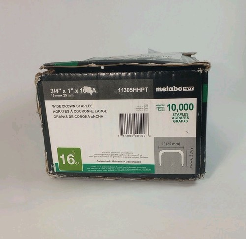 Metabo HPT Roofing Staples 11305HHPT - 1 x 3/4", 16 Ga, Galvanized, (5000 Count)