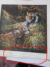 Charity Sale Dorothea Buxton-Hyde 20th Cent Limited Edition Glicee "Tiger & Cub"