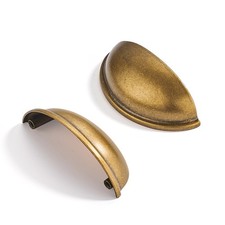 10 Pack 2-1/2" Drawer Pulls Antique Brass Cabinet Cup Pulls Kitchen Hardware ...
