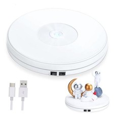 10 Inch Electric Motorized Rotating Turntable Cup Display Stand with White