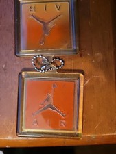 Two Nike Air Jordan Jumpman Shoe Hang Tag Keychain with Chain ORANGE