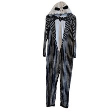 Nightmare Before Christmas Jack One Piece Striped Hooded Union Suit Costume S