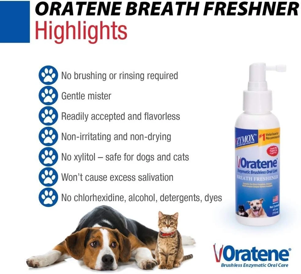 Zymox Oratene Brushless Oral Care Breath Freshener for Dogs 4 oz EXP 02/2028 - Image 3 of 4