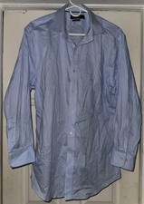 Lauren Ralph Lauren Shirt Mens 17 32/33 Light Blue Slim Fit Stretch Non-Iron