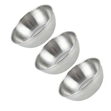 3 Pcs Dipping Bowls Seasoning Containers Small Stainless Steel Kitchenware