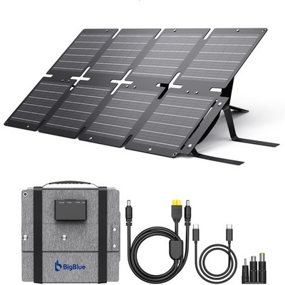 BigBlue 60W Portable Compact Solar Panel with PD 45W USB-C, 20W USB-A