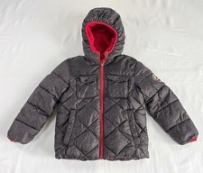 Snozu Black Red Hooded Puffer Fleece Lined Winter Coat Youth Boy's Girl's Size 5