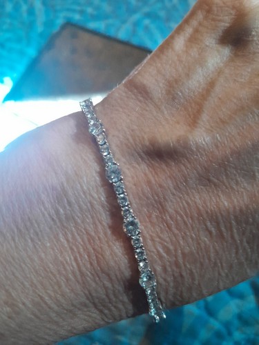 8 InchCZ And 14k White Gold Tennis Braceler Beautiful Marked