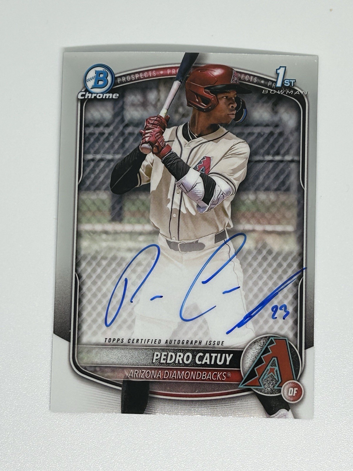 Pedro Catuy 2025 Bowman Chrome 1st Prospect Autograph Diamondback #CPA-PC