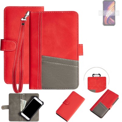 Schutzhülle für Ulefone Armor 11T 5G rot + grau Wallet Case Bookstyle Hülle