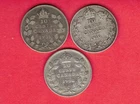 THREE Canada Silver Dimes: 1910, 1931, 1936, .189 Troy Oz ASW ~ US$15 in Silver