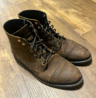 Thursday Boot Company Men s Brown Leather Cap Toe Lace-Up Ankle Boots US 10