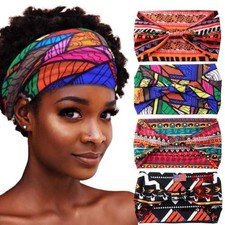 Boho Knotted Hairbands - Wide Head Wraps - African Style A