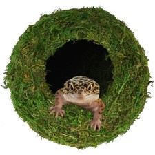 USMOLA Mossy Caves, Artificial Green Moss Caves Hide for Pet Woodland