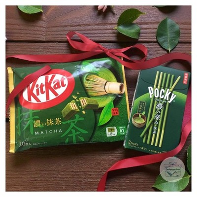 Japanese Matcha Flavor Kitkat Gift Box | Crispy Matcha Pocky + Matcha Kitkat