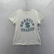 47 Brand Seattle Kraken Womens Medium T-Shirt Cream NHL Graphic Tee New