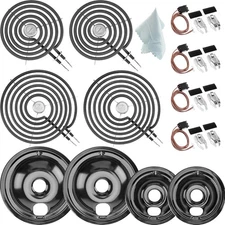 Electric Stove Burner & Drip Pan Set WB31M19 WB31M20 WB30M1 WB30M2 Kit
