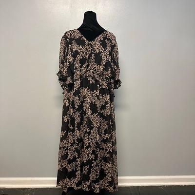 lauren conrad floral maxi dress LC LAUREN CONRAD Floral Ruffle Long Maxi Dress W/ Spaghetti Straps Womens M