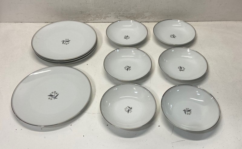 Noritake Graycliff 5861 Porcelain Dinnerware 10pc Set Plates Bowls Vintage