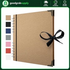 Scrapbook Photo Album 8 x 8 Inch 60 Pages Brown Kraft Paper Hard Cover