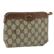 GUCCI GG Supreme Pouch PVC Pelle Beige 64 01 020 Autore am7520