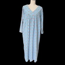 Vintage 90s Anthony Richards Floral Nightgown Prairie Cottagecore Blue Pink Med