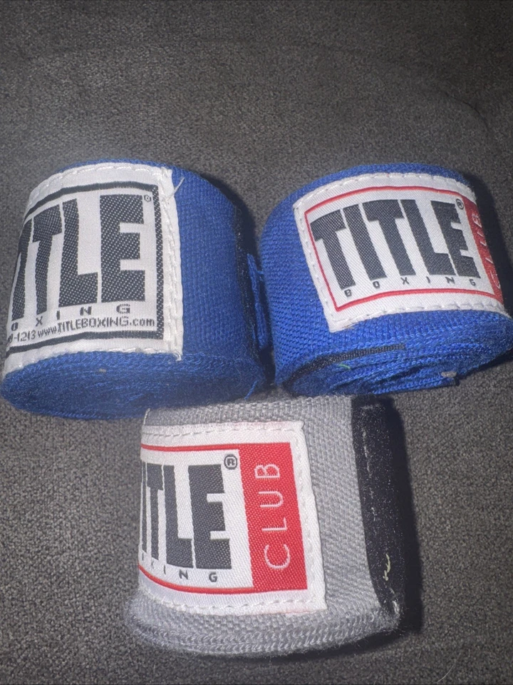 Title Boxing Semi Elastic Mexican Handwraps - 2 Blue 1 Gray - Image 2 of 2