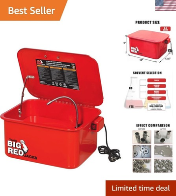 #ad Red Painted 3.5 Gallon Steel Parts Washer Lightweight and Efficient Cleaning $206.18