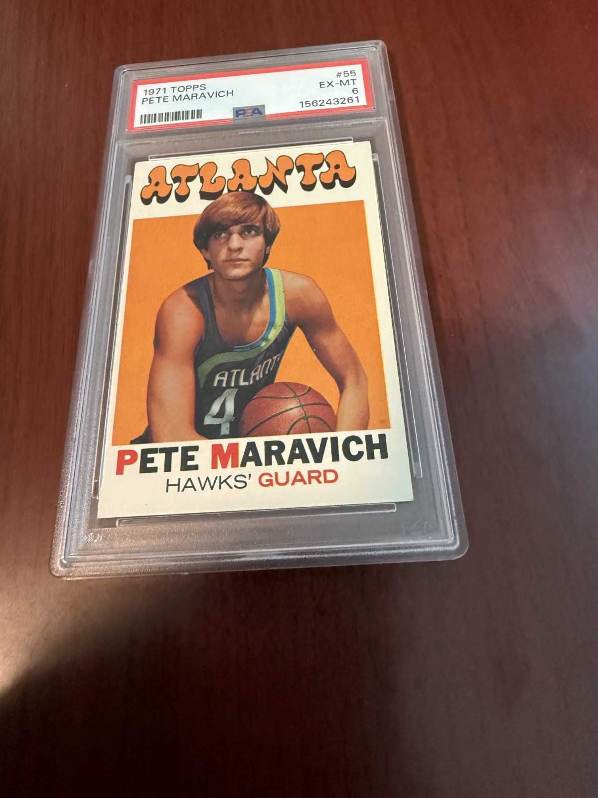 1971 Topps #55 Pete Maravich HOF. PSA 6 EX/MT