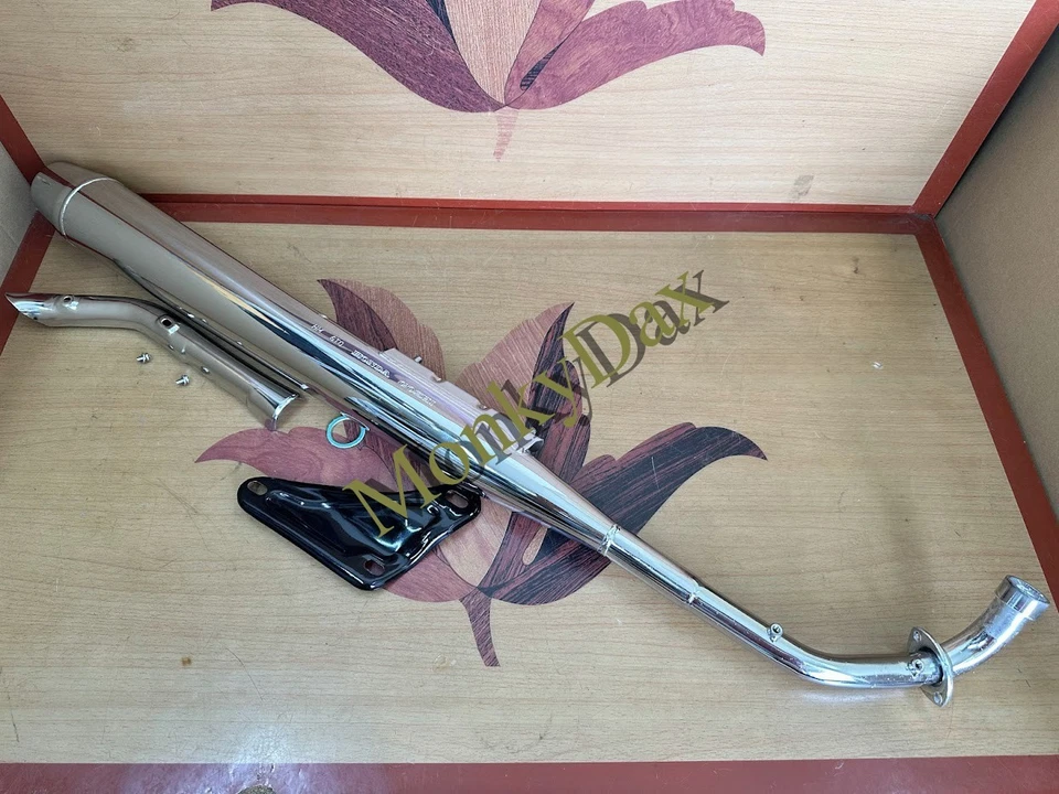 Tubo silenciador escape pasaporte Honda C70 K0 K1 1979-1983 HQ Cub C50 C65 y soporte Foto 3 de 4