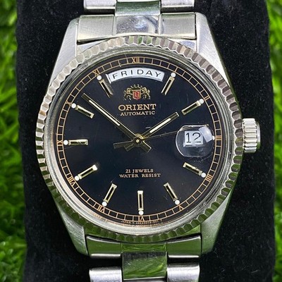 RARE ORIENT PRESIDENT BLACK DIAL SILVER DAY DATE AUTOMATIC - ORIENT KING DIVER