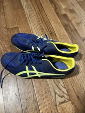 ASICS G504Y Spike Running Shoes Blue/Yellow US 9.5 w/Spike Tool incl.