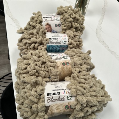 (4) Bernat Alize Blanket-EZ Yarn Almond 100% Polyester Jumbo 180g 6.4oz 16m18yds