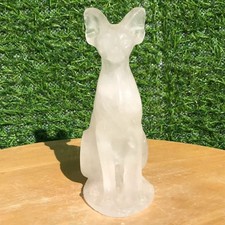 300G Natural Clear Crystal Hand Carved Cat Freeform energy Healing Reiki