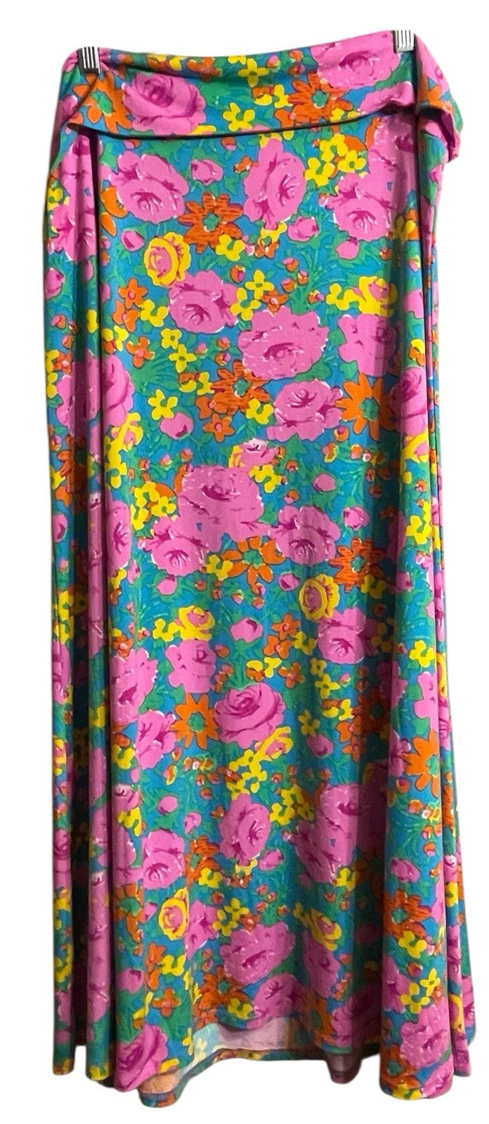 LuLaRoe Maxi Skirt Long Full Bold Floral Colorful Soft Knit Stretch Womens 3X-image