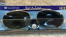 Vtg Ultratek Solid Tint Polarized Clip On Lenses Sunglasses Size 50 in Case