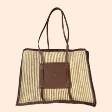 Demellier Large Capri Raffia Tote Bag