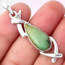 Natural Australian Variscite 925 Sterling Silver Pendant Jewelry P-1428