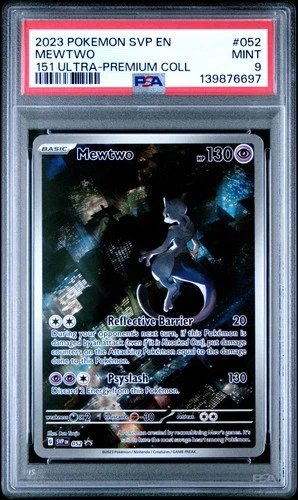 2023 POKEMON SVP EN-SV BLACK STAR PROMO 151 ULTRA-PREM COLL #052 MEWTWO PSA 9