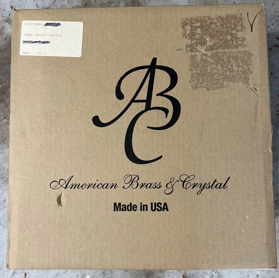 American Brass & Crystal Flush Mount Crystal Chandelier Item# FM-9511-ATK-21S - Image 3 of 4