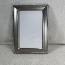 Malden Pewter Colored Metal Photo Picture Frame W/ Beaded Rim Accent 4x6  