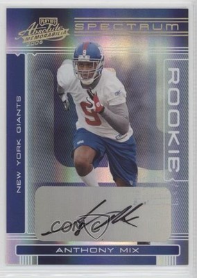 2006 Playoff Absolute Memorabilia 9/50 Anthony Mix #174 Rookie Auto RC 0af