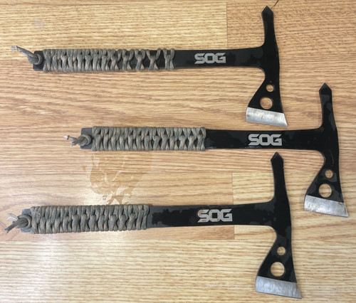SOG Paracord Wrapped Steel Throwing Hawks Throwing Axe Set 3pc w/Carry Sheath