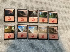 MOUNTAIN MTG BASIC LANDS LOT OF 10 (HEAVILY PLAYED, READ DESC)